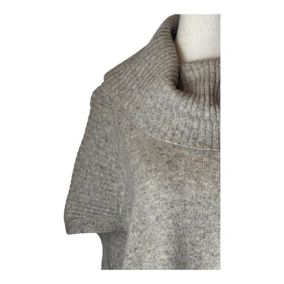 Pendleton Sweater Women 1X Beige Wool Yak Linen Knit Cowl Neck Poncho Cape - Picture 6 of 11